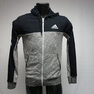 adidas Men' S Basketball Pick Up Full-Zip Shooter Basketball Hoodie Black / Grey